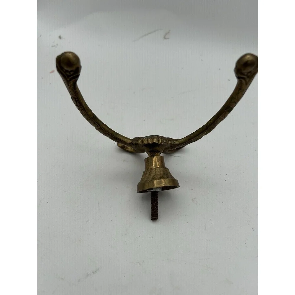 Vintage Solid Brass Wall Mount Double Arm 4 Hook Coat Hanger‎